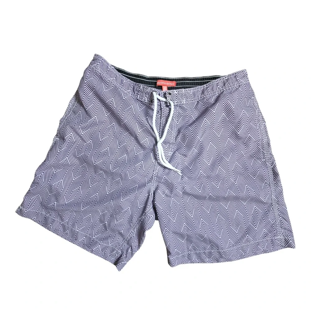 Saks Fifth Avenue Mens Swim Trunks XL‎ Abstract Geometric Print Board Shorts